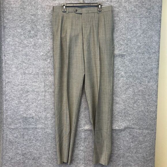 NWT AUSTIN REED Dress Pants Men's Size 35 Black Brown Houndstooth Worsted Wool - Picture 1 of 16